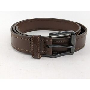 Dickies Brown Leather Belt Men's Size 44, Gunmetal‎ Buckle Casual Workwear